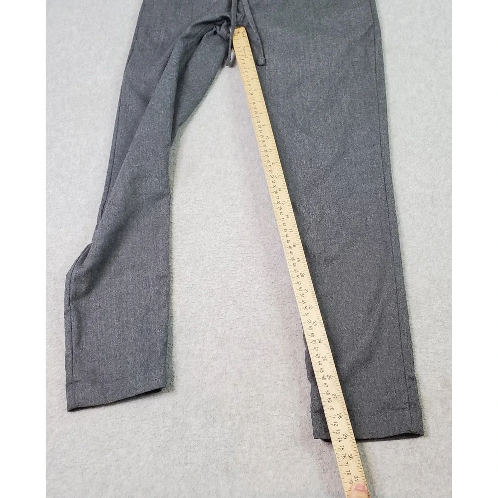 Banana Republic Wool Pants Mens Small Gray Flannel Tapered Fit Drawstring